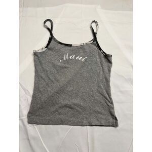 Island Design Collection Women's Gray Solid Cotton Spaghetti Strap Cami M